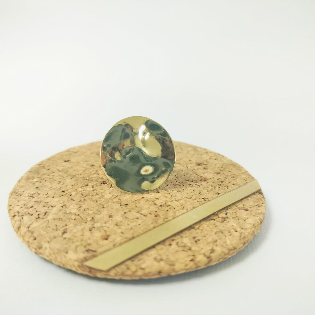 Bague Soleil – Laiton martelé — vue 2