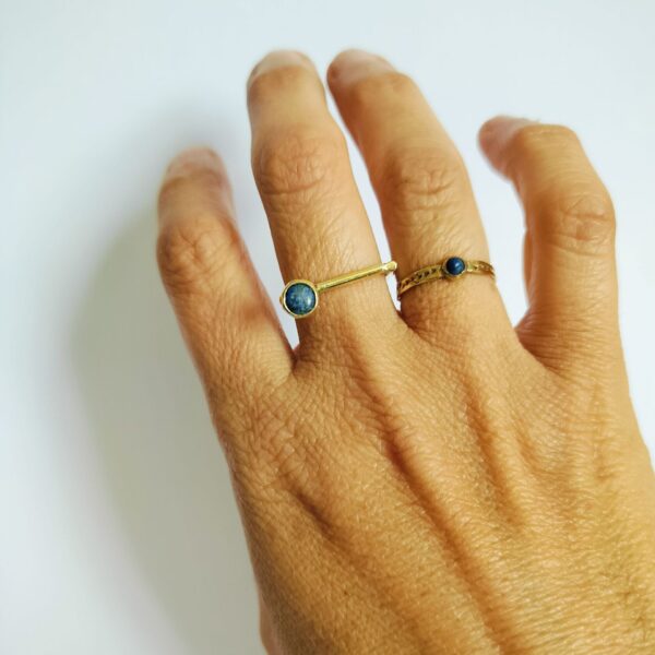 Anneau géométrique – lapis lazuli
