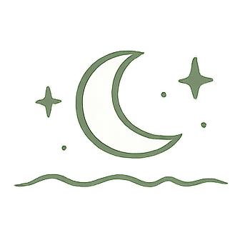 Lune et étoiles illustrant le conseil de mesurer son doigt en fin de journée